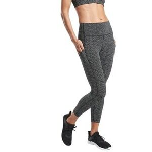 Athleta Ultimate Stash Pocket Textured 7/8 Tight Leggings Black Gray Size S